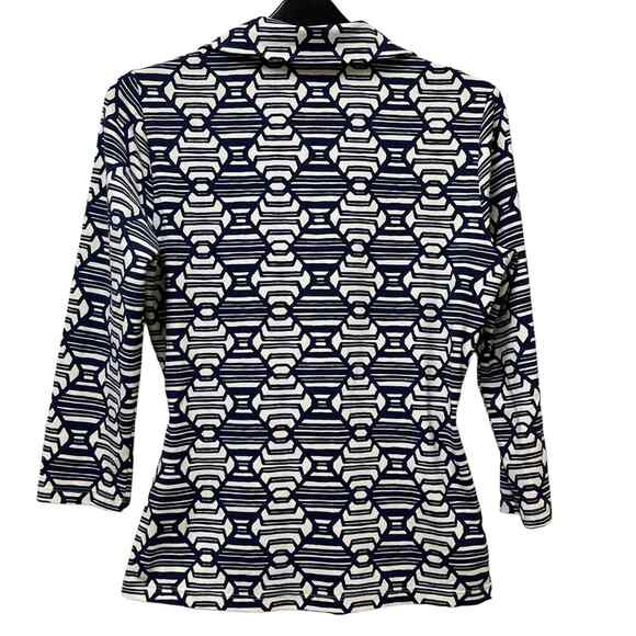 J. McLaughlin Geometric Print Faux Wrap Blouse Size XS - Picture 2 of 6